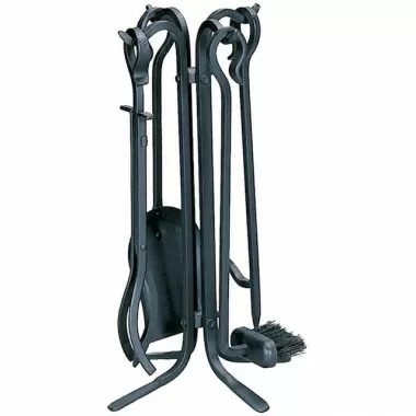 Mr. Bar-B-Q UniFlame® 5 Piece Black Rustic Mini Fireset with Crook Handles