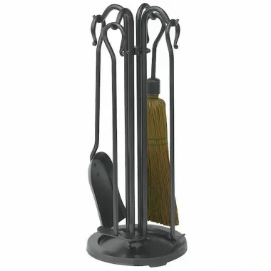 Mr. Bar-B-Q UniFlame® 5 Piece Olde World Iron Mini Fireset with Crook Handles
