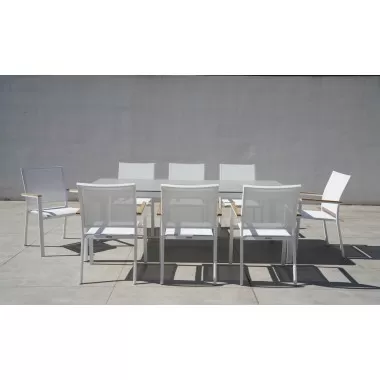 Bellini Home and Garden Terraza 9pc Dining Set with Tribeca with Ceramic Glass Table Top 