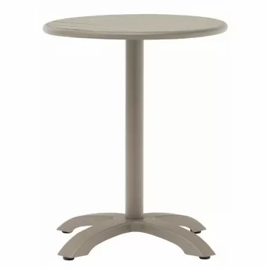 H&D Seating Round Outdoor Aluminum Table w/ Champagne Finish