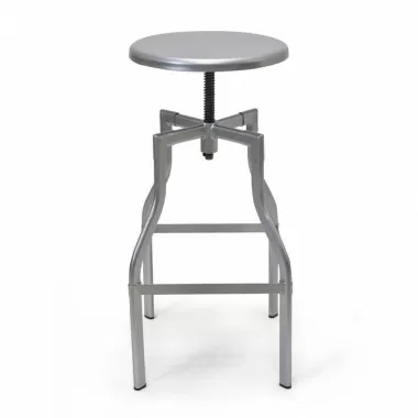 Aeon Hugo Adjustable Stool Silver Frame & Seat