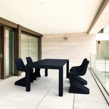 Compamia Bloom Extendable 5-Piece Patio Dining Set  - Black