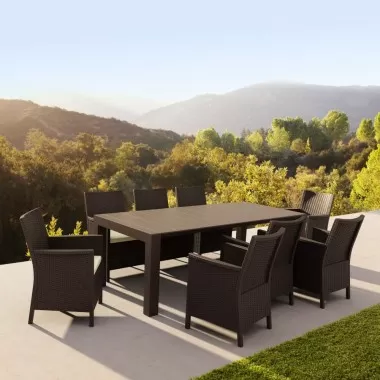 Compamia California 9-Piece Extendable Dining Set - Brown