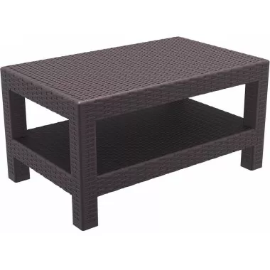 Monaco Rectangle Patio Coffee Table - Brown