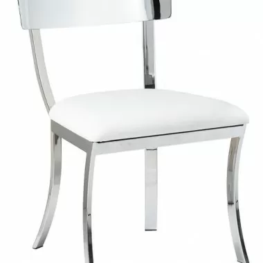 Sunpan Maiden Dining Chair - White - Set of Two - Front Side Angle