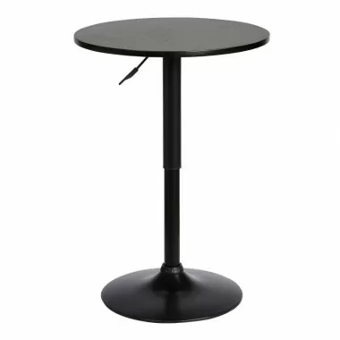 Armen Living Bentley Adjustable Pub Table in Black Brushed Wood and Black Metal finish