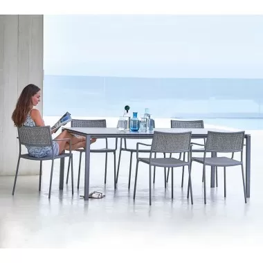 Cane-Line Less Armchair, Stackable French Weave