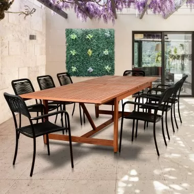 Amazonia Oosterdam 9 Piece Rectangular Patio Dining Set