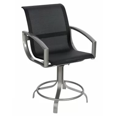Woodard Metropolis Sling Swivel Counter Stool - Angled