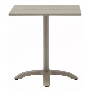 H&D Seating Square Outdoor Aluminum Table w/ Champagne Finish