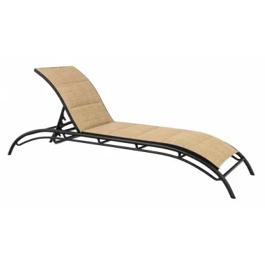 Woodard Orion Padded Sling Chaise Lounge - Angled