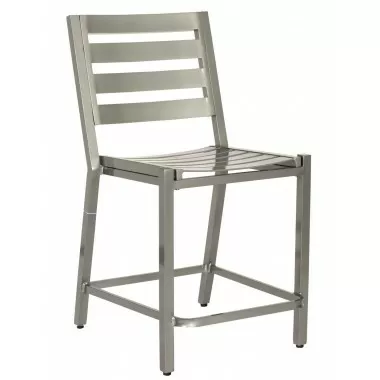 Woodard Palm Coast Slat Counter Stool Without Arms - Angled