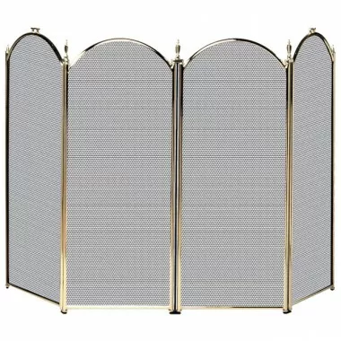 Mr. Bar-B-Q UniFlame® 4 Fold Polished Brass Finish Screen