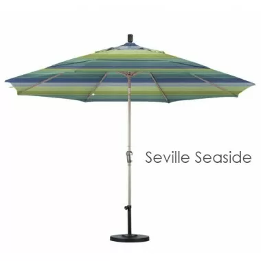 California Umbrella 11' Aluminum Market Umbrella Auto Tilt Champagne - Sunbrella