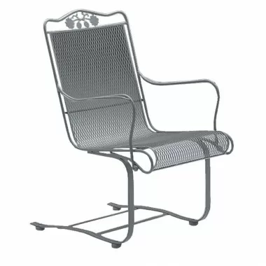 Woodard High Back Spring Base Chair with Optional Seat Cushion