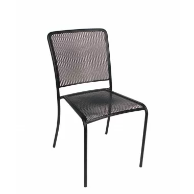 Chesapeake Side Chair Micro Mesh Seat & Back - Powder Coated Steel - Black