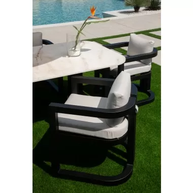 Sunset West Malibu Dining Chair in Cast Silver - Lifestyle 3