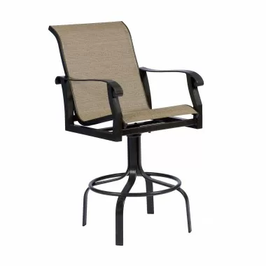 Woodard Cortland Sling Swivel Bar Stool - Angled