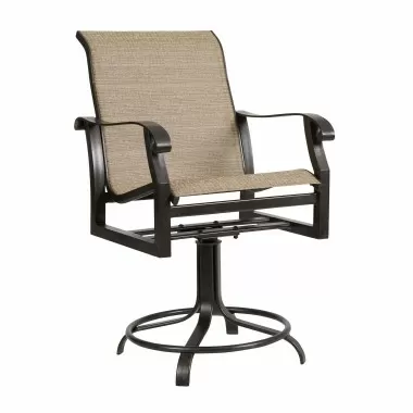 Woodard Cortland Sling Swivel Counter Stool - Angled