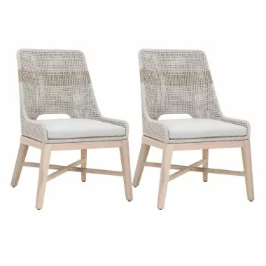 Tapestry Outdoor Dining Chair in Dove Flat Rope - Set of 2