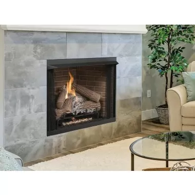 Superior Fireplaces 32" Firebox, 24" Tall Opening With Back Bay Brown/Refractory Stacked Fiber Liners - Lifestyle