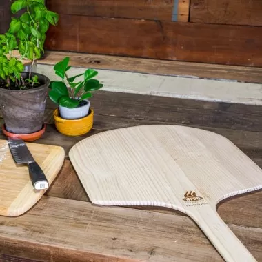 WPPO Ovens 16" x 36" Long Handled Wooden Pizza Peel - Lifestyle