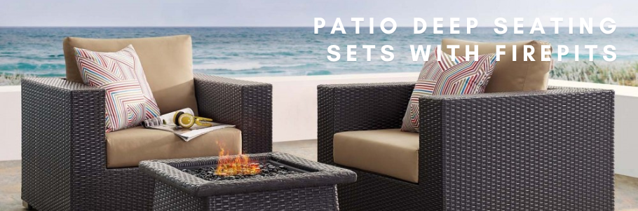 Patio Deep Seating Sets with Firepits