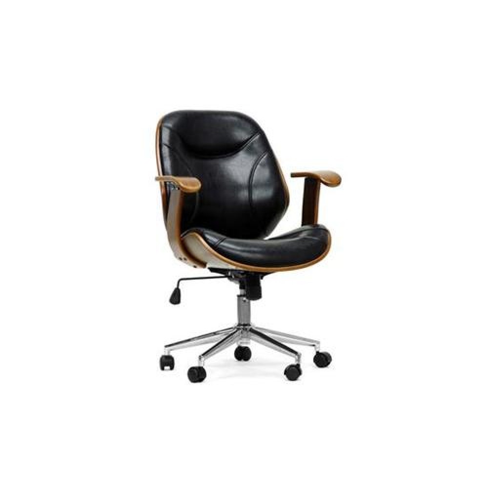Baxton studio rathburn modern and contemporary white and walnut office chair sales