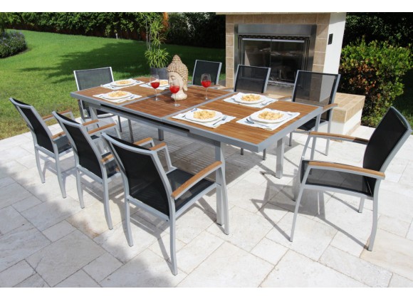 Bellini Home and Garden Galliano 9 Pc Dining Set in Seagull