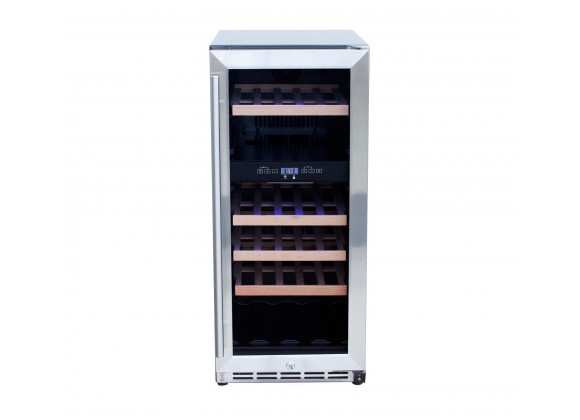 TrueFlame 15" Outdoor Rated Dual Zone Wine Cooler - Front Door Closed