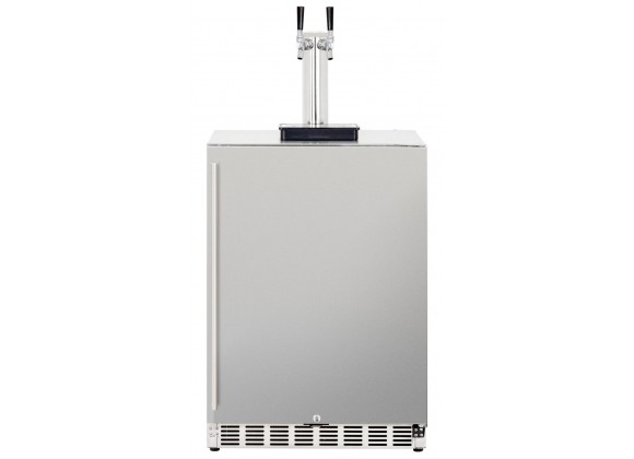 TrueFlame 6.6 Cu. Deluxe Outdoor Rated Double Tap Kegerator - Kegerator Front