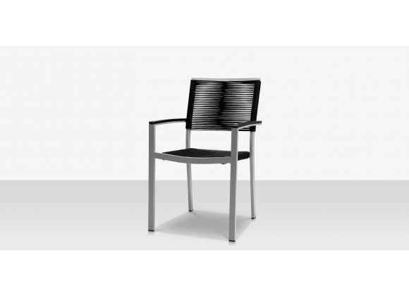 DecoScapes Fiji Rope Dining Arm Chair in Black Rope - Angled