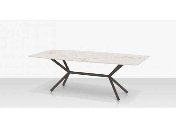DecoScapes Oliver Emerald Rimless Porcelain Dining Table - Large - Angled View