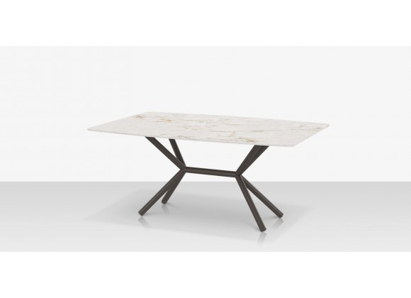 DecoScapes Oliver Emerald Rimless Porcelain Dining Table - Medium - Angled