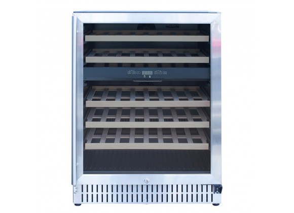 TrueFlame 24" Outdoor Rated Dual Zone Wine Cooler - Front and Closed 