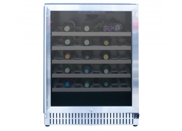 TrueFlame 24" Outdoor Rated Wine Cooler - Front and Closed
