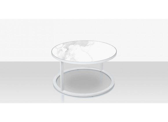 Source Furniture Iconic Aluminum 30'' Wide Round Nesting Table
