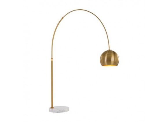 Sunpan Vern Floor Lamp Black / Brass - Front Angle