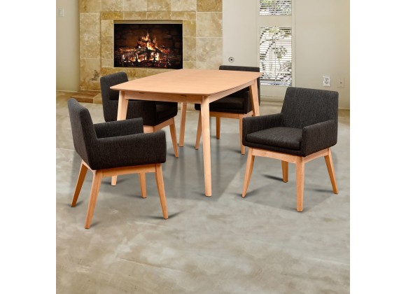 Midtown Concept Ruby 5 Piece Liqurice Rectangular Dining Set - Lifestyle