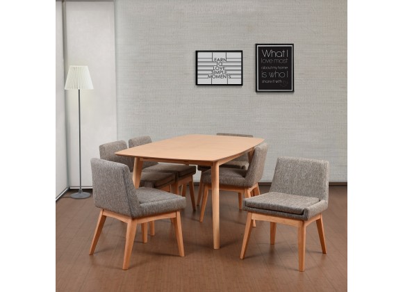 Midtown Concept Ruby 7 Piece Cream Rectangular Dining Set