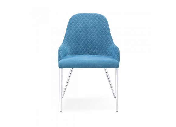 Bellini Modern Living Santana Dining Chair Blue,Light Grey, Front Angle