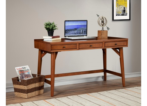 Alpine Furniture Flynn Large Desk, Acorn - Lifestyle