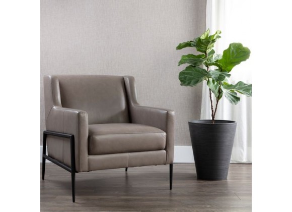 Sunpan Talula Lounge Chair - Alpine Grey Leather - Lifestyle