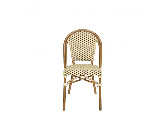 Paris Dining Side Chair - Cream and Chocolate - Front
