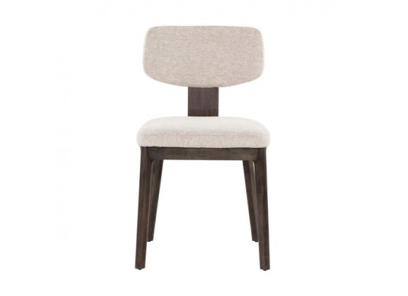 Sunpan Ricket Dining Chair Dark Brown - Dove Cream - Front Angle