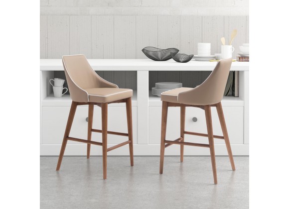 Zuo Modern Moor Counter Stool in Beige - Lifestyle
