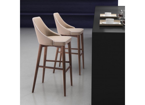Zuo Modern Moor Barstool in Beige - Lifestyle