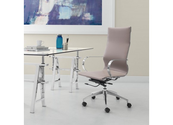 Zuo Modern Glider High Back Office Chair Taupe - Lifestyle