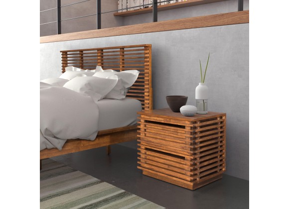Zuo Modern Linea End Table in Walnut - Lifestyle