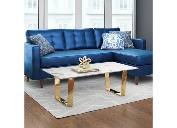 Zuo Modern Atlas Coffee Table White And Gold - Lifesytle 3